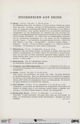 Stickereien auf Seide, Sammet und Wolle (Nr. 520-563)