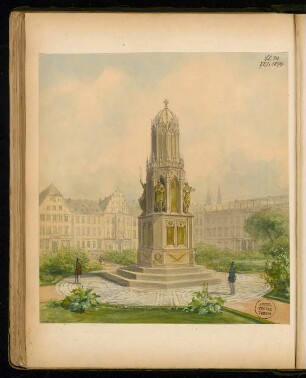 Gefallenendenkmal, Erfurt Monatskonkurrenz Juli 1874: Perspektivische Ansicht