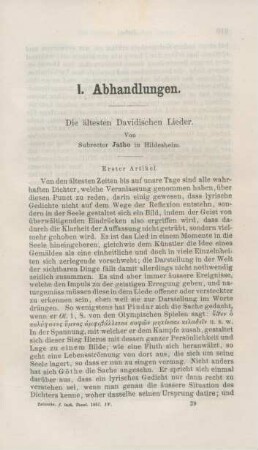 609-625 Die ältesten Davidischen Lieder : erster Artikel