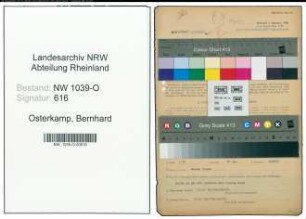 Entnazifizierung Bernhard Osterkamp , geb. 09.12.1908 (Beamter)