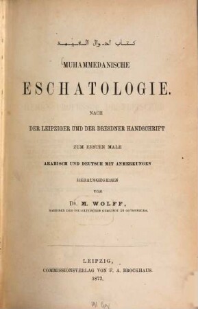 Muhammedanische Eschatologie