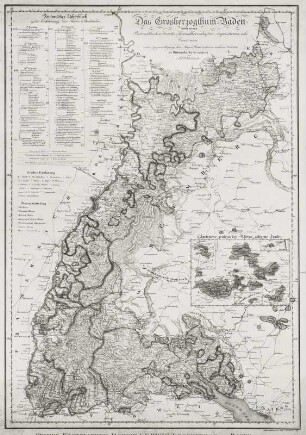 Das Großherzogthum Baden ... unter Zugrundlegung der Major Hammerschen u. anderer Karten als historische Karte bearbeitet von A. I. V. Heunisch (ca. 1:400 000)