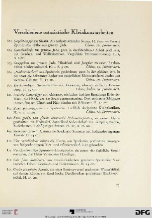 Verschiedene ostasiatische Kleinkunstarbeiten (Nr. 801-851)
