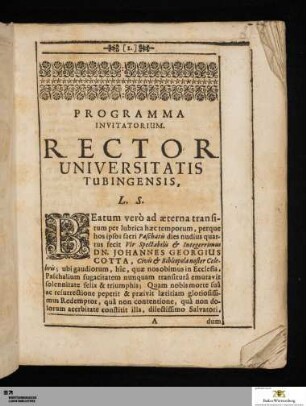 Programma Invitatorium