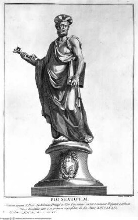 Le statue de' dodici apostoli esistenti nella Basilica Lateranense scolpite da celebri autori, Colonna Traiana, der heilige Petrus