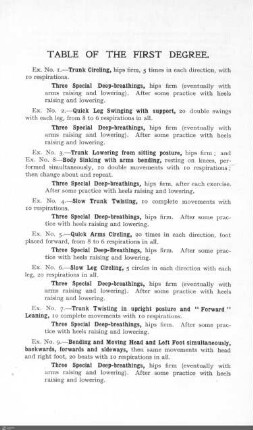 Table of the first degree