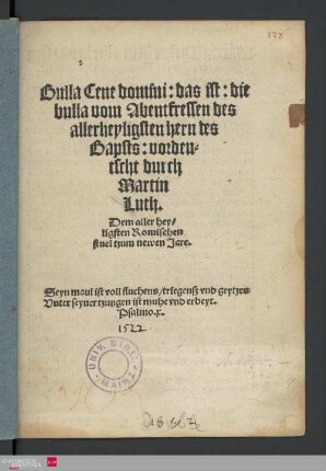 Bulla cene domini: das ist: die bulla vom Abentfressen des allerheyligsten hern des Bapsts