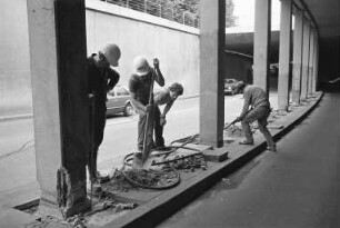 Renovierungsarbeiten in der Unterführung am Schlossplatz