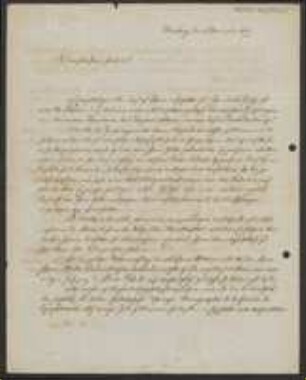 Brief von Johann Wilhelm Sturm an Unbekannt
