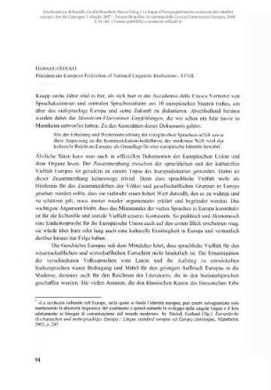 Präsident der European Federation of National Linguistic Institutions - EFNIL