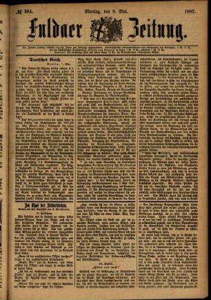 Ausgabe vom Montag, den 09. Mai 1887.