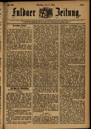Ausgabe vom Montag, den 09. Mai 1887.