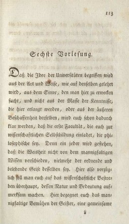 Sechste Vorlesung