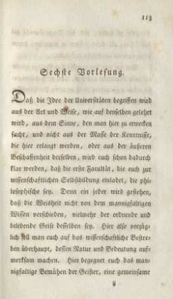 Sechste Vorlesung