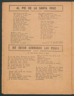 Me están sobrando las penas : tango