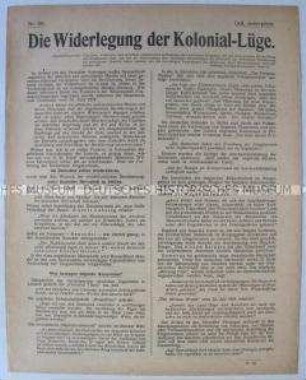 Propagandablatt des Fichte-Bundes mit Polemik gegen den Versailler Vertrag und zur Kolonialfrage (Nr. 121)