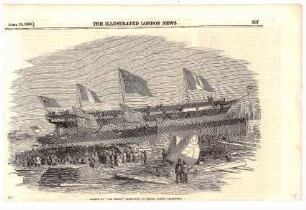 Launch of The "Genova" steam-ship at Messrs. Mare"s, Blackwall