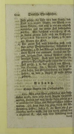 Anhang. Einige Regeln der Orthographie