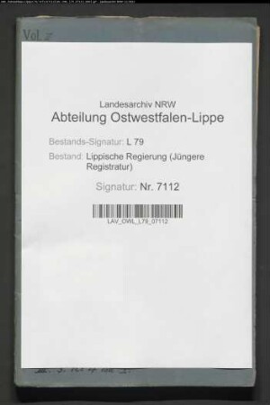 Revision des Magistrats in Lage; - Revision des Amts Lage, Band 1
