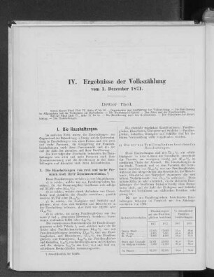 I. Die Haushaltungen.