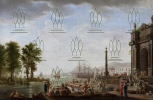 Idealansicht eines italienischen Hafens