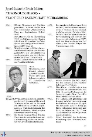 Chronologie 2005 – Stadt und Raumschaft Schramberg.