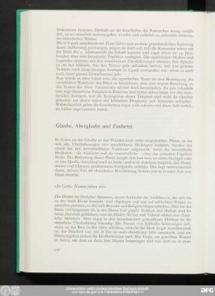 Glaube, Aberglaube und Zauberei