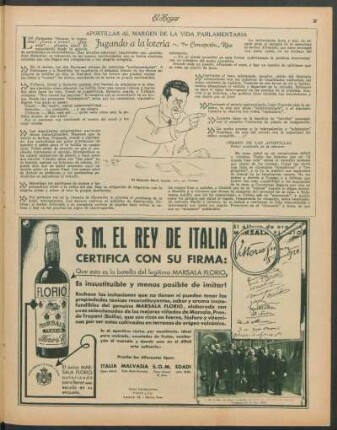 Apostillas al margen de la vida parlamentaria : Jugando a la lotería