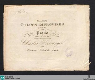 Quatre galops improvises pour le piano