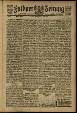 Erste Ausgabe vom Dienstag, den 02. Juli 1912.