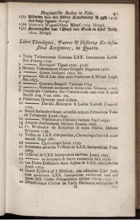 Libri Theologici, Patres, Historiae Ecclesiasticae Scriptores, in Quarto