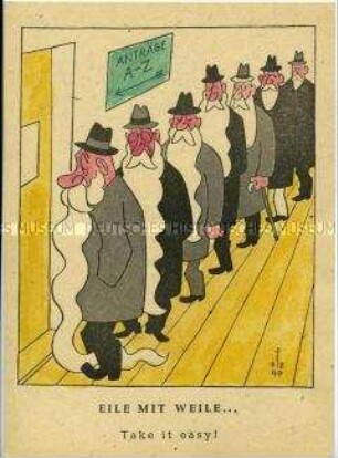Karikatur aus der Nachkriegszeit zum Thema Bürokratie