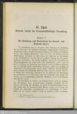 II. Theil. Einzelne Zweige der Communalständischen Verwaltung