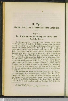 II. Theil. Einzelne Zweige der Communalständischen Verwaltung
