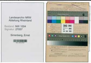 Entnazifizierung Ernst Sirrenberg , geb. 05.05.1872 (Postassistent)