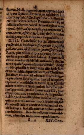 Disputationum Theologicarum Septima, De Successione Episcoporum In Ecclesia