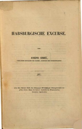 Habsburgische Excurse. [3]