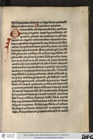 Quinta stella est superexcellentia persona namque virginis tante superexcellentie est quod nec in personis increatis nec in personis creatis ut angelis vel hominibus invenitur...