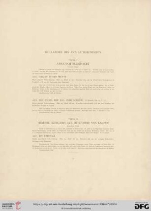 Holländer des XVII. Jahrhunderts