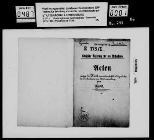 Wahl der ritterschaftlichen Abgeordneten des Neckarkreises für den Landtag 1900