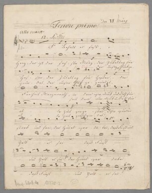 Der sechste März, Coro maschile, banda, op. 93/1 - BSB Mus.Schott.Ha 10338-2