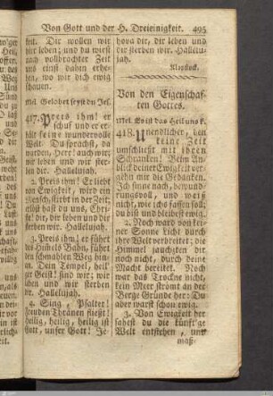 Von den Eigenschaften Gottes.