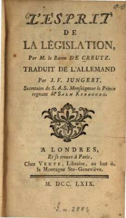 L' esprit de la legislation