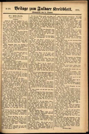 Zweite Ausgabe vom Samstag, den 09. Oktober 1897.