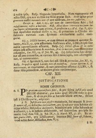Cap. XIII. De Justificatione & Bonis Operibus.