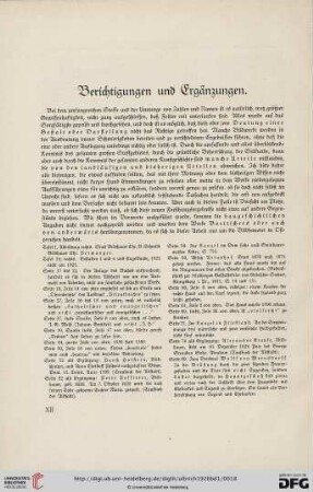 Berichtigungen und Ergänzungen
