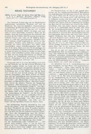663-665 [Rezension] Guillet, Jacques, Jesus vor seinem Leben und Tod