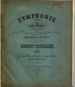 Symphonie (No. 1, B-Dur) für großes Orchester