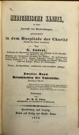 Medicinische Klinik : in einer Auswahl von Beobachtungen, gesammelt in dem Hospitale der Charité (Klinik des Herrn Lerminier), 2. Krankheiten des Unterleibs ; 2