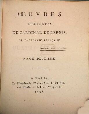 Oeuvres Complètes Du Cardinal De Bernis. 2